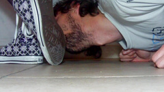 Slave licking my hot Converse