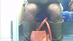 Upskirk patterned tights