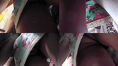 Gal in mini skirt filmed by upskirting voyeur