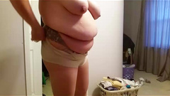 bbw wife, seethrough pantyhose, pantys, big tits, girdle