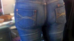Co worker Anna's sexy wide ass in tight jeans